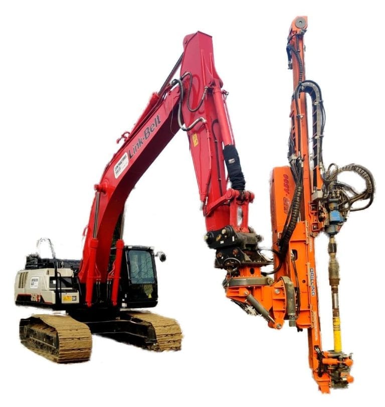excavator drill attachment, excavator drill, stick drill